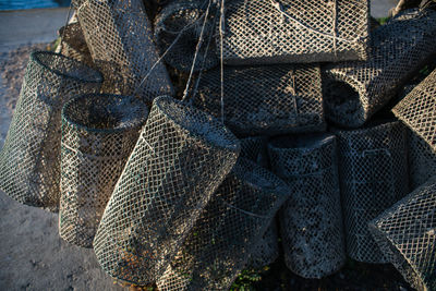 Fish traps drying on the sun
