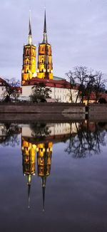 Reflection of building on water