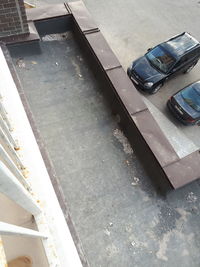 High angle view of wet street