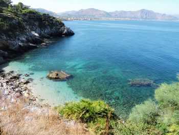 High angle view of sea