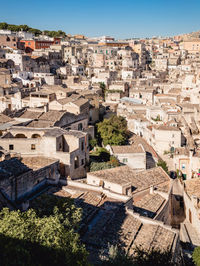 Urban panorama of the historic center of matera