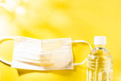 Close-up of glasses on table