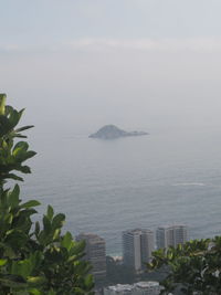 High angle view of sea against sky