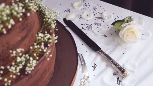 Close-up of cake on table