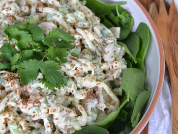 High angle view of salad in plate