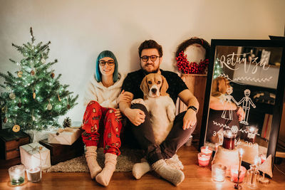 Full frame shot of christmas tree