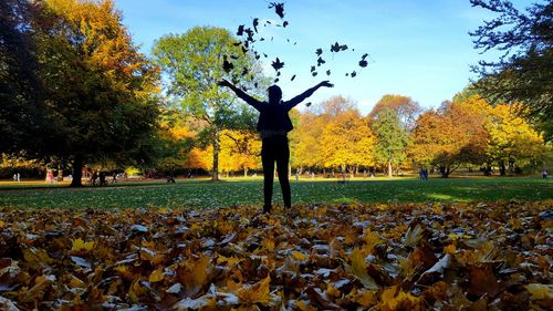 People in park against sky