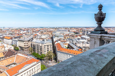 High angle view of townscape against sky