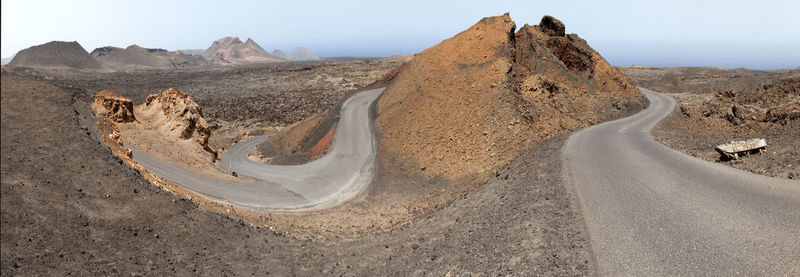 Panoramic view of desert against sky