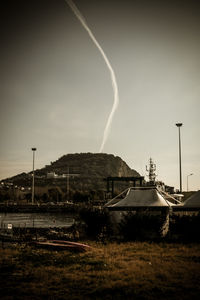 Panoramic view of built structure against sky