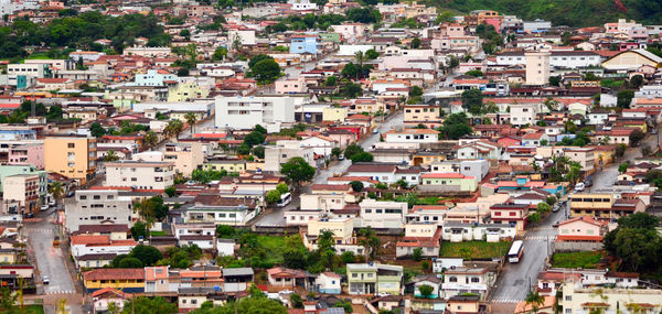 High angle view of townscape