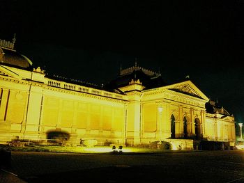 Facade of building at night