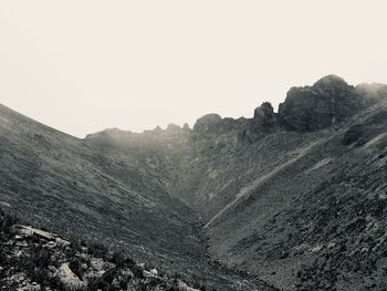 Scenic view of mountains against clear sky