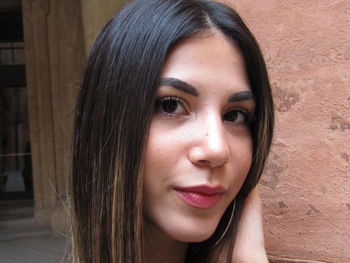 Close-up portrait of a beautiful young woman