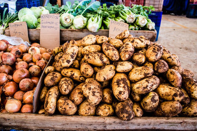 Close-up of vegetables for sale at market stall