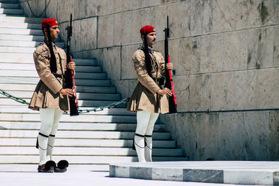 People walking on staircase