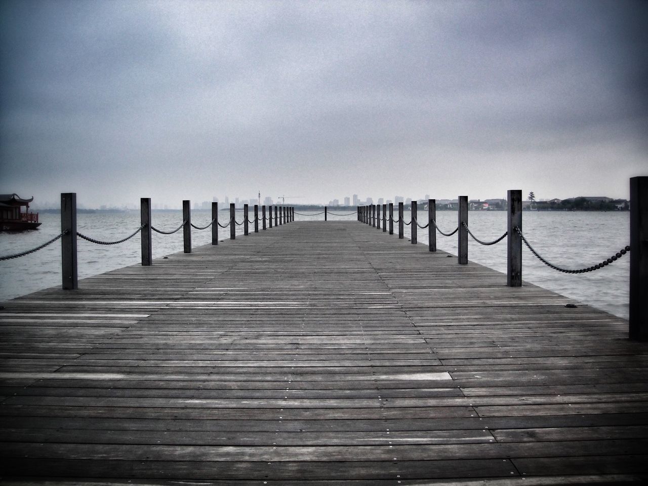 pier, the way forward, wood - material, water, tranquil scene, sky, railing, tranquility, sea, boardwalk, jetty, diminishing perspective, wooden, scenics, wood, nature, wooden post, long, beauty in nature, fence