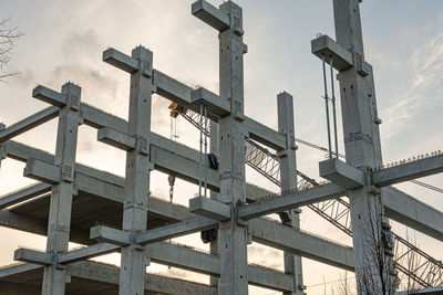 Concrete beams on construction site