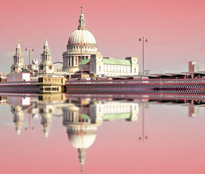 Reflection of temple in water