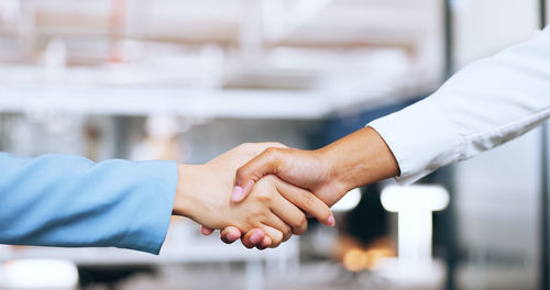 Close-up of business colleagues shaking hands