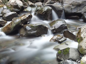 Full frame shot of rocks in river