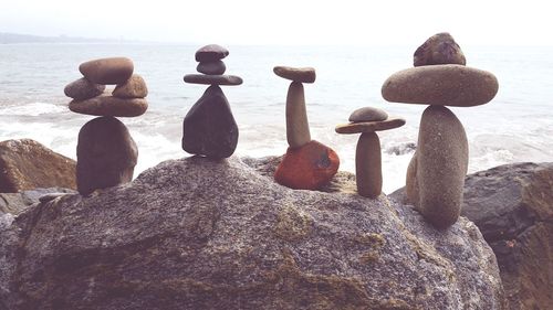 Close-up of people on beach