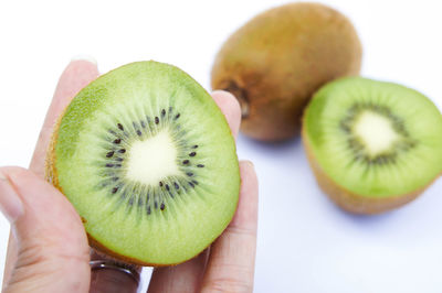 Close-up of hand holding fruits