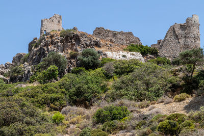 Low angle view of fort against sky