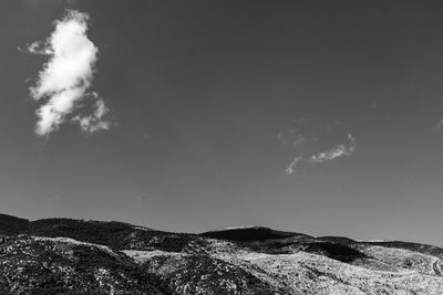 Low angle view of mountain against sky