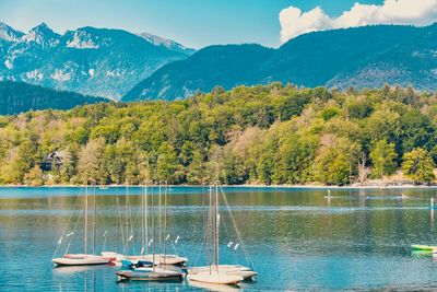 Scenic view of lake against mountains