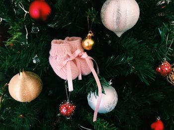 Christmas decoration hanging on tree