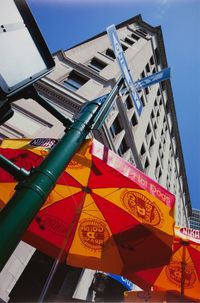 Low angle view of building against clear sky