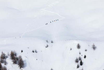 Scenic view of snowcapped mountain against sky