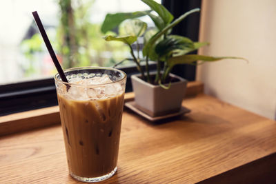 Close-up of drink on table