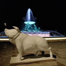 Close-up of statue against illuminated at night