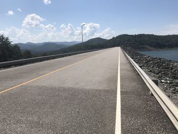 Empty road against sky