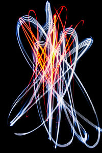 Light painting against black background