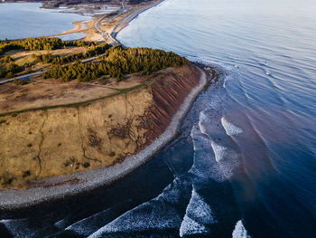 Aerial view of the nova scotian eastern shore along the atlantic coast