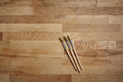 High angle view of wood on floor