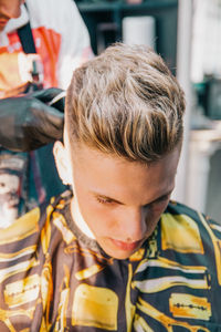 Close-up portrait of boy