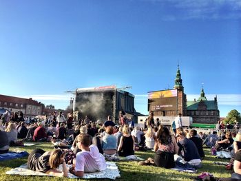 People in amusement park
