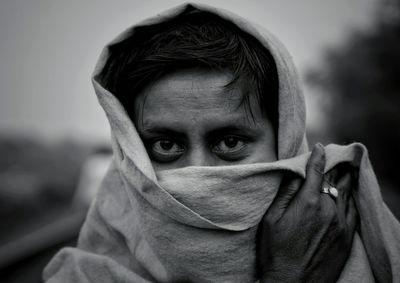 Close-up portrait of mid adult man