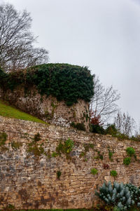 Low angle view of fort against clear sky