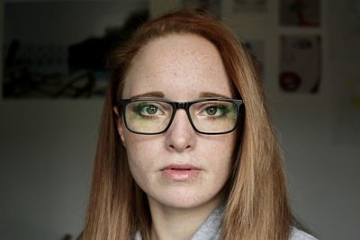 Close-up portrait of a young woman