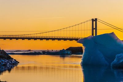 The bridge, jökulsarlon glacier lagoon, iceland, europe