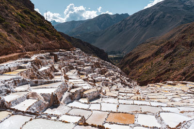 Ancient salt mine terraces in cusco