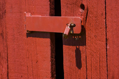 Full frame shot of red door