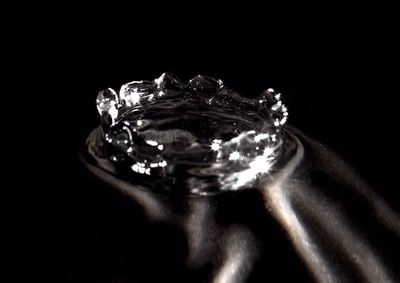 Close-up of water against black background