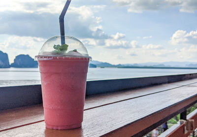 Close-up of drink on table