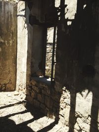 Shadow of abandoned building